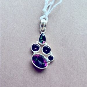 Elegant Sterling Silver and Mystic Topaz Pendant
